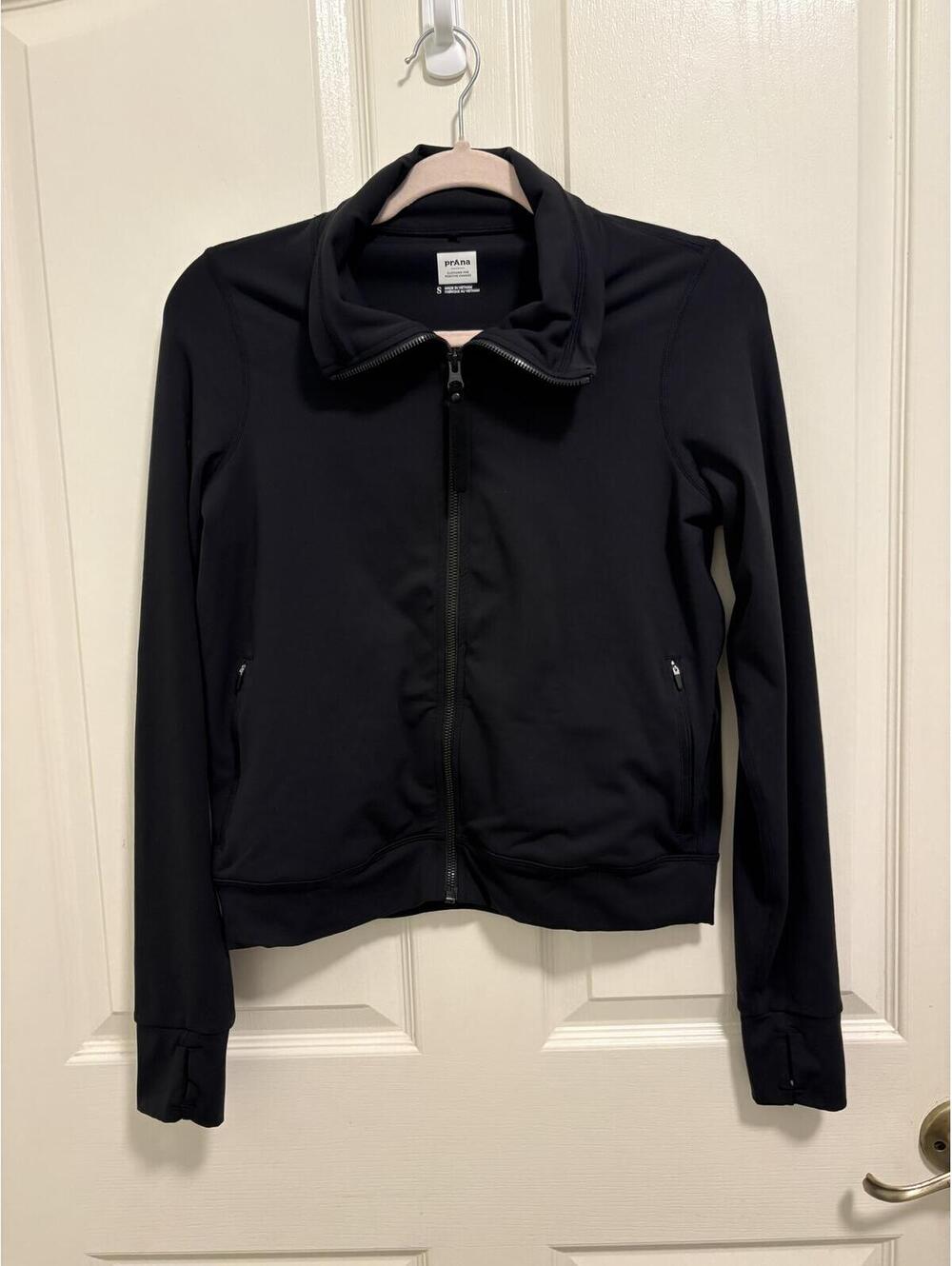 PrAnaBlack Half-Zip Athletic Jacket with Thumbholes